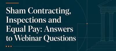 The Švarc System, Inspections, and Equal Pay: Answers to Questions from the Webinar - Part One